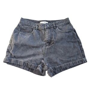 Women's Black Denim High Waisted Shorts - Size 8